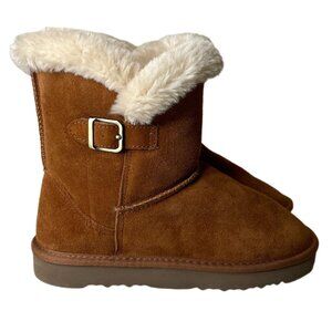 Macy's Style & Co Brown Suede Leather Faux Fur Lined Boots Size 7